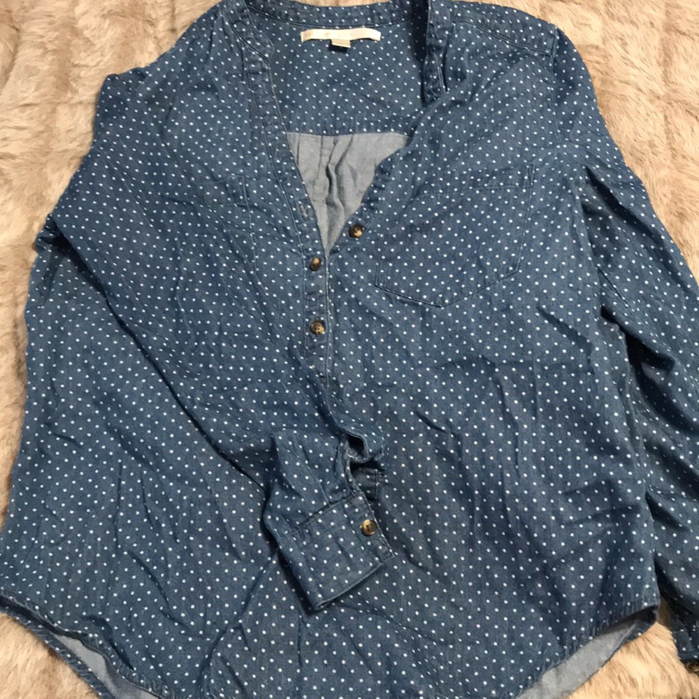 Cute spring polka dot jean top